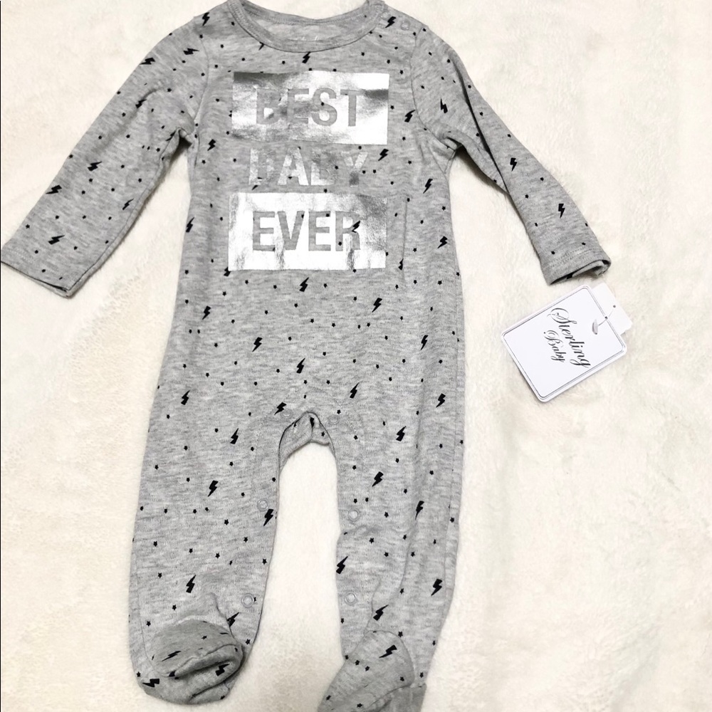 🆕Unisex Baby BEST BABY EVER Footie Onesie - Picture 3 of 5